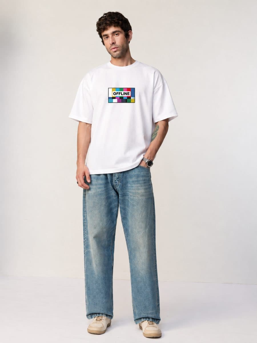 Offline Men Oversized Fit in white