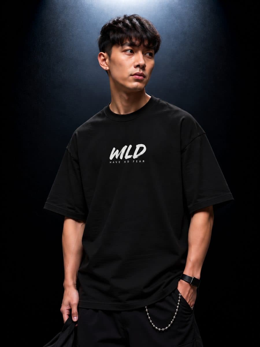Men Wild Have No Fear T-Shirt in black