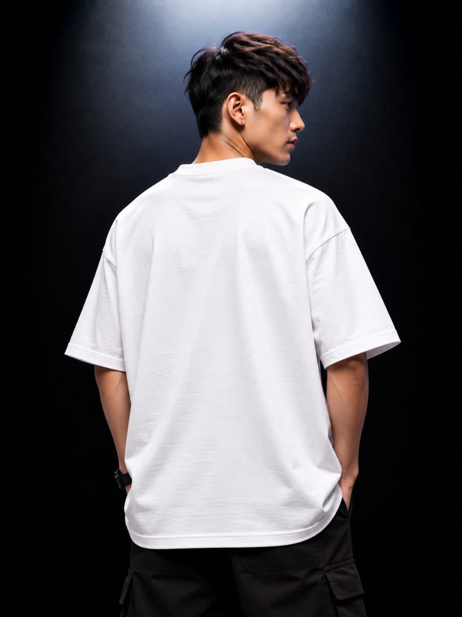 North East Division Oversized Fit in beige in white — view 3